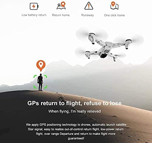 Dron GPS z kamerą 4K, składany dron RC 5G WiFi FPV, zdalnie sterowany quadcopter z optycznym pozycjonowaniem przepływu i trybem bezgłowym, lot po drodze, podążaj za mną, 2 baterie