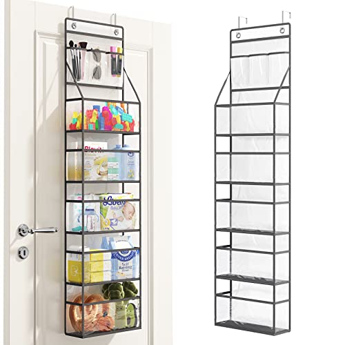 Fixwal 6-Shelf Over Door Hanging Pantry Organizer Hanging Storage With Clear Pvc Pockets Nursery Closet Storage 3 Small Pvc Pockets For Bedroom Baby Kids Cosmetics Toys And Sundries #TOP8
