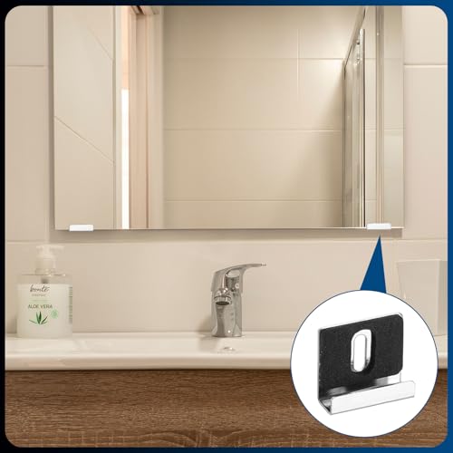 Clips de support de miroir en métal robuste pour montage mural chic - 6