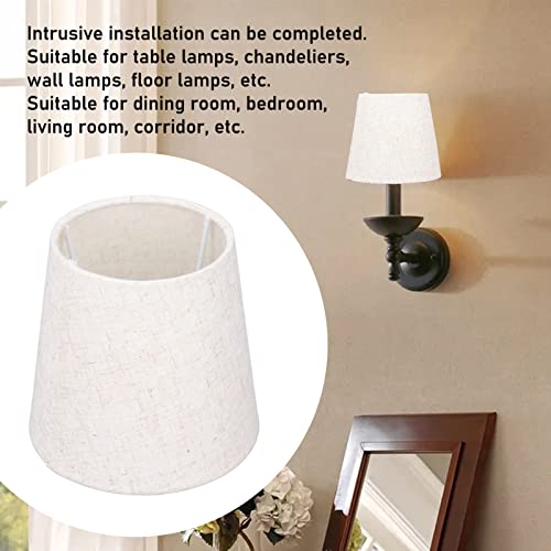 Lamp Shade, Small Lamp Shades Clip Bulb, Fabric Drum Lampshade Classic Modern Style - Image 4