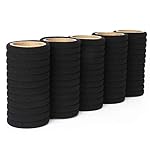 50PCS Black Hair Ties for Women, Cotton Seamless Hair Bands, Elastic Ponytail Holders, No Damage for Thick Hair, 2 Inch in Diameter, by Qarwayoc - Image 3