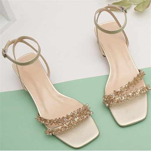 Women's Low Block Chunky Heels for Women Open Toe Ankle Strap Heel Sandals Party Wedding Dress Shoes2