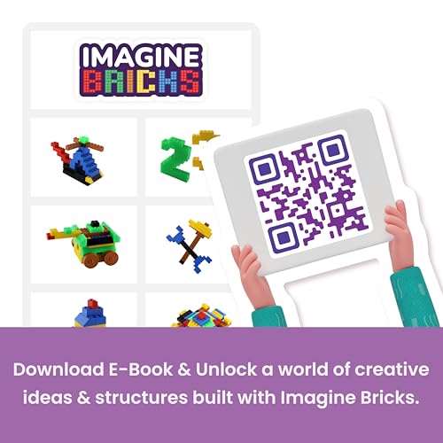Image of Imagine Bricks - 282 Multicolour Interlocking Blocks, Building Blocks Construction Set for Boys & Girls, Boost Imagination & Fine Motor Skills, 6+ Years