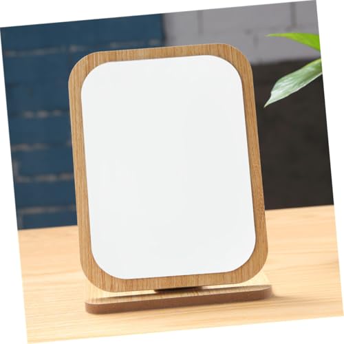 Espejo de maquillaje grande de madera retro, diseño elegante para baño y tocador 7