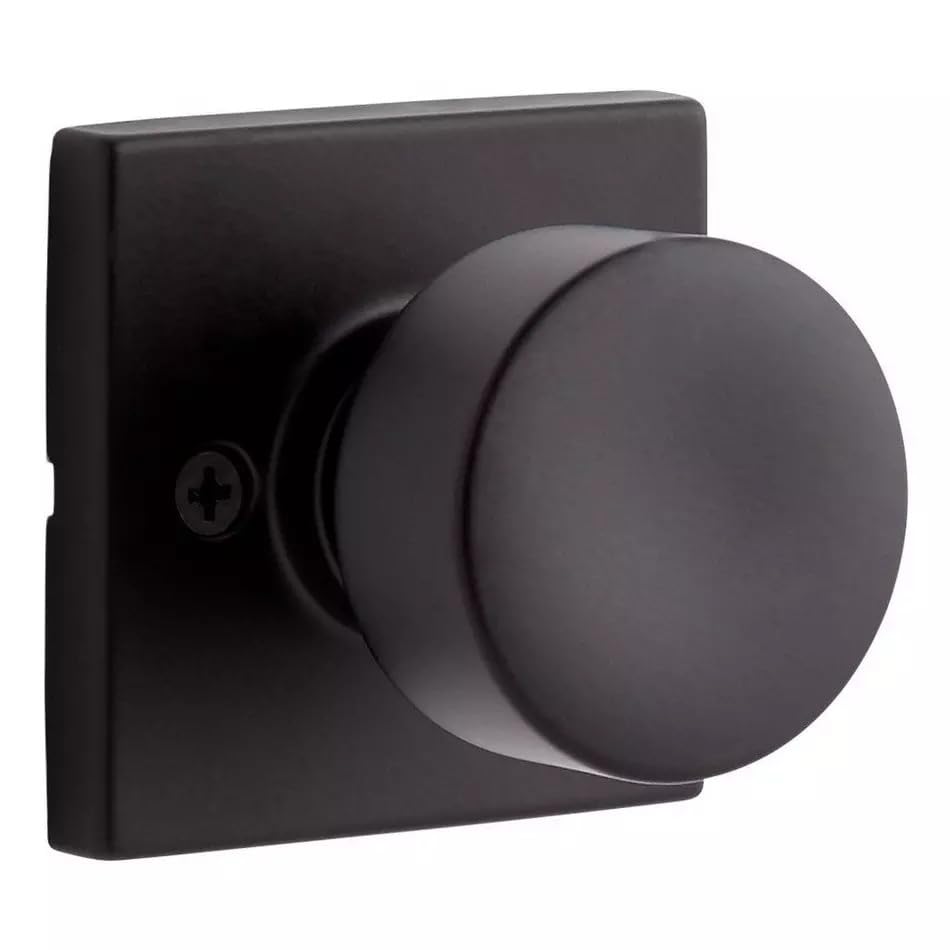 466674 Adriot Dummy Door Handle - Square Rosette - Knob Handle - Matte Black