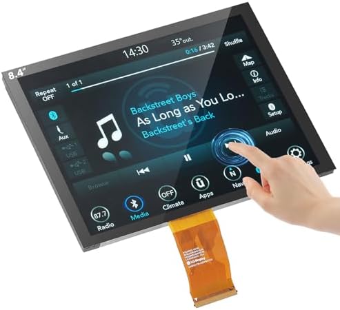 Upgraded Gel-Free 8.4" UConnect 4C UAQ Screen Replacement LCD+Digitizer Compatible with Dodge Ram Jeep Chrysler 2017-2022 Replace#LA084X01 SL(02)(1)