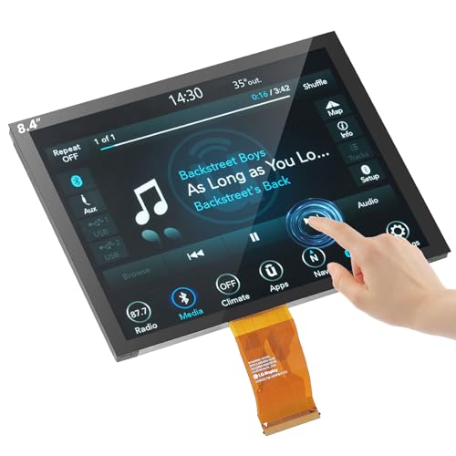 Upgraded Gel-Free 8.4" UConnect 4C UAQ Screen Replacement LCD+Digitizer Compatible with Dodge Ram Jeep Chrysler 2017-2022 Replace#LA084X01 SL(02)(1)