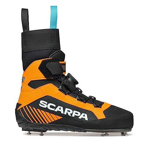 SCARPA Ribelle Ice - Botas aislantes ligeras para escalada en hielo y mezcla, anaranjado, negro (Black/Bright Orange), 10 Women/9 Men
