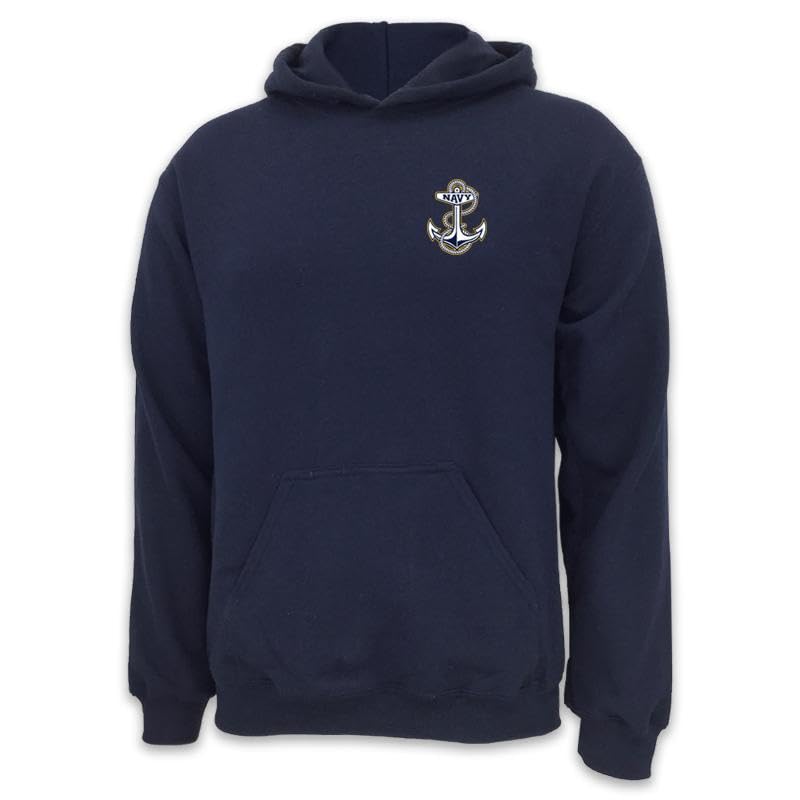 Armed Forces Gear Men's US Navy Logo Hooded Sweatshirt (Multicolor)
