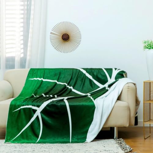 Couverture feuille verte grand format idéale pour cocooning sur canapé - 7