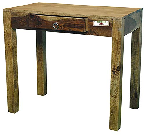 Image of Sheesham Wood One Drawer Folding Study Table for Living Room | Console Table | Provincial Teak Finish