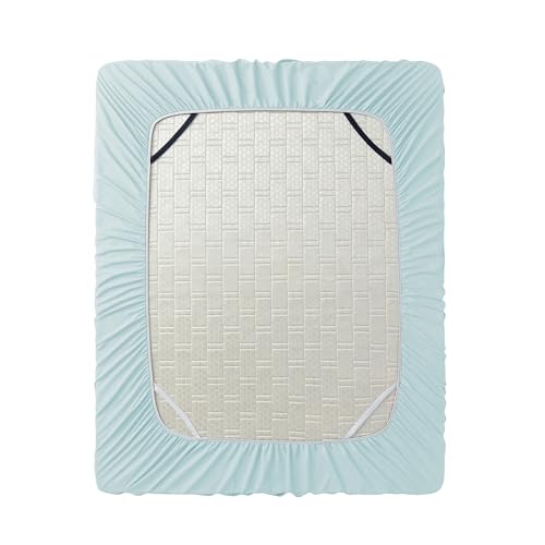 Image of Hearth & Harbor Extra Deep Pocket Twin Fitted Sheet - Fits 18 to 24 Inch Mattress - Ultra Soft 1800 Microfiber, Wrinkle-Free & Breathable - Hotel Luxury Fitted Sheet Only, Light Blue