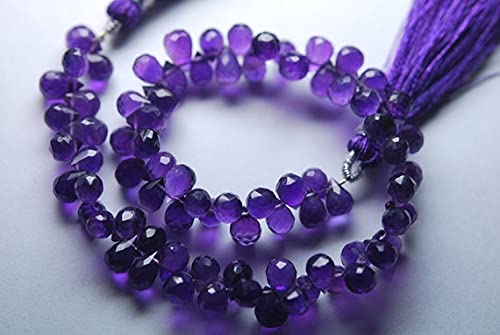 Améthyste violette naturelle en gouttes facettées pour création joaillerie haut de gamme