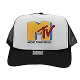 Original MTV Trucker Hat - Y2K Trendy Vintage Graphic Trucker Cap for Men and Women (Black/White)