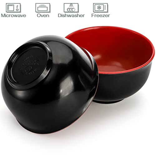 Lyellfe Set of 10 Miso Soup Bowl with Spoon, Restaurant Quality Cereal Rice Bowl, 16 Oz Unbreakable Japanese Dinnerware for Ramen, Udon Noodle, Dishwasher Safe - Image 4