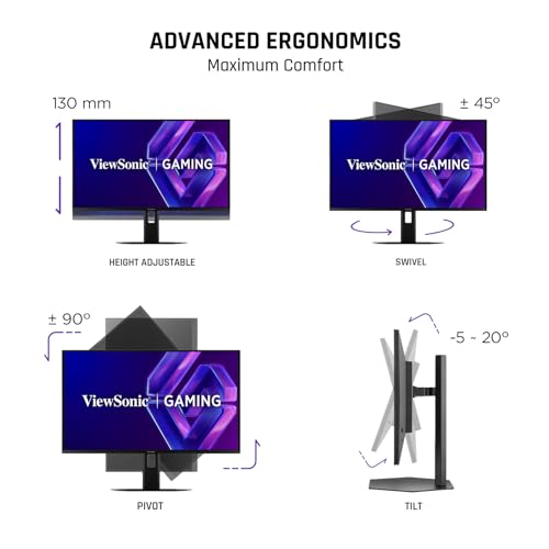 Image of ViewSonic VX2738-2K-OLED 27 Inch 1440p Gaming Monitor, OLED Display with 240Hz and 0.03ms for Smooth Gameplay, FreeSync Premium, Eye Care Technology, Advanced Ergonomics, HDMI, and DisplayPort