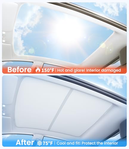 Image of Zanch Tesla Model S Sunshade Roof for 2021-2026, Black | Cooling Tech, Heat Insulation, No Sag Design, Foldable Roof Shade, Custom Fit, UV Protection