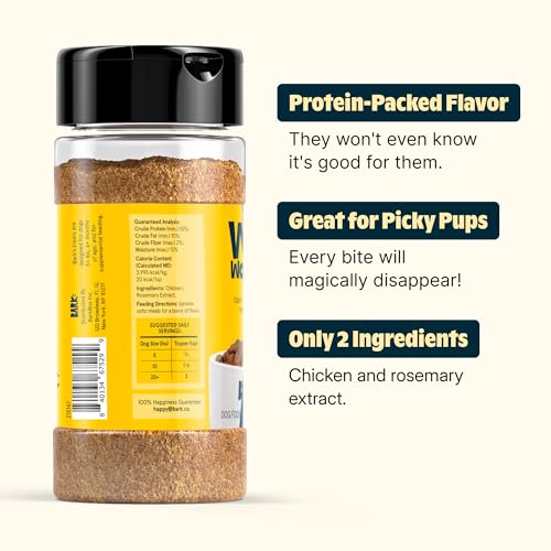 Image of Bark in the Belly Chicken Dog Food Topper - Limited Ingredient Blend with Real Chicken & Rosemary - Shake & Sprinkle Meal Mixer for Dogs of All Breeds and Life Stages