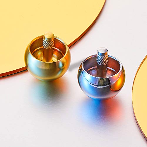 image for Skylety 2 Pieces Metal Spinning Top Aluminum Flip Over Top Spinner Gyr