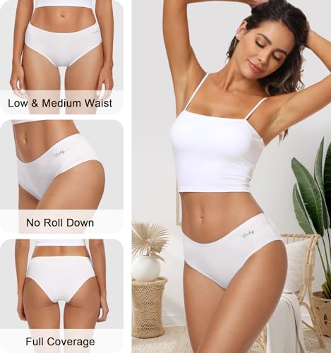 coskefy Womens Underwear Cotton Hipster Panties Soft Stretch Ladies Cheeky Bikini Briefs 4 Pack2