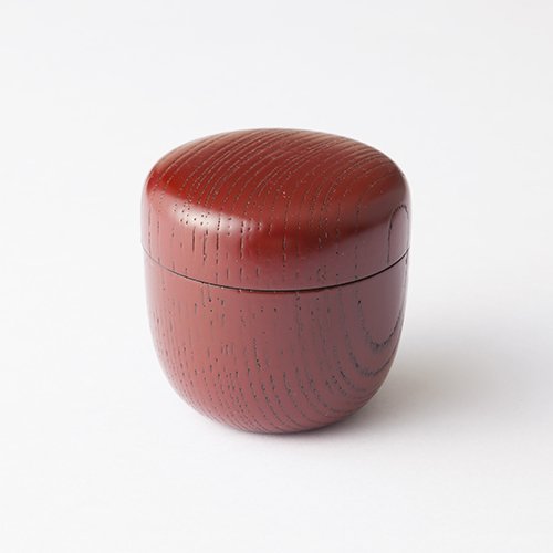 TOKYO MATCHA SELECTION - [VALUE] Oshima: KABUKI NATSUME - 2 Color - Tea Caddy Storage Canister Lacquareware from Ishikawa [Standard ship by Int'l e-packet: with Tracking & Insurance] (Red - inner; Black)