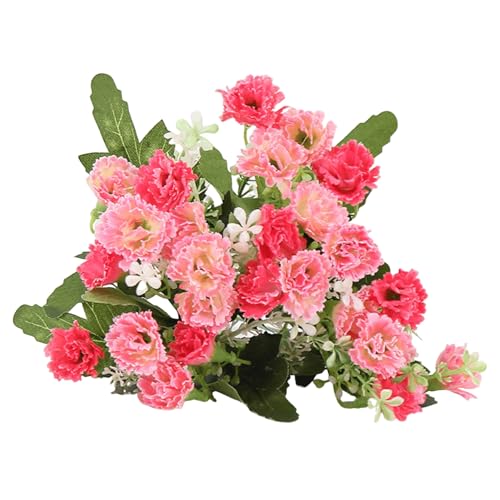 Washranp Artificial Carnation Flowers Faux Flower Bouquet 25 Heads with ...