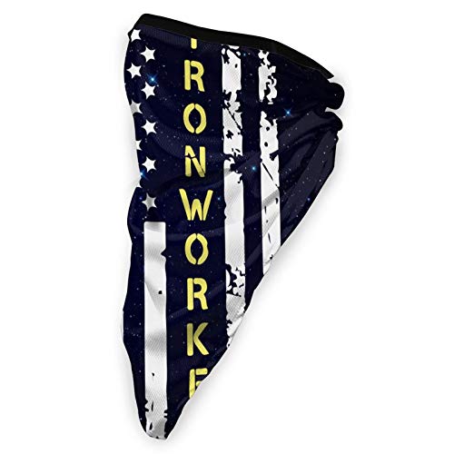 Ironworker American flag Men Women Neck Gaiters Bandana Adult Wrist Strap for Outdoor Sports