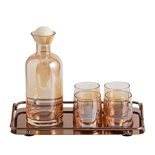 Set de jarra y vasos de vidrio resistente al calor 1.2L