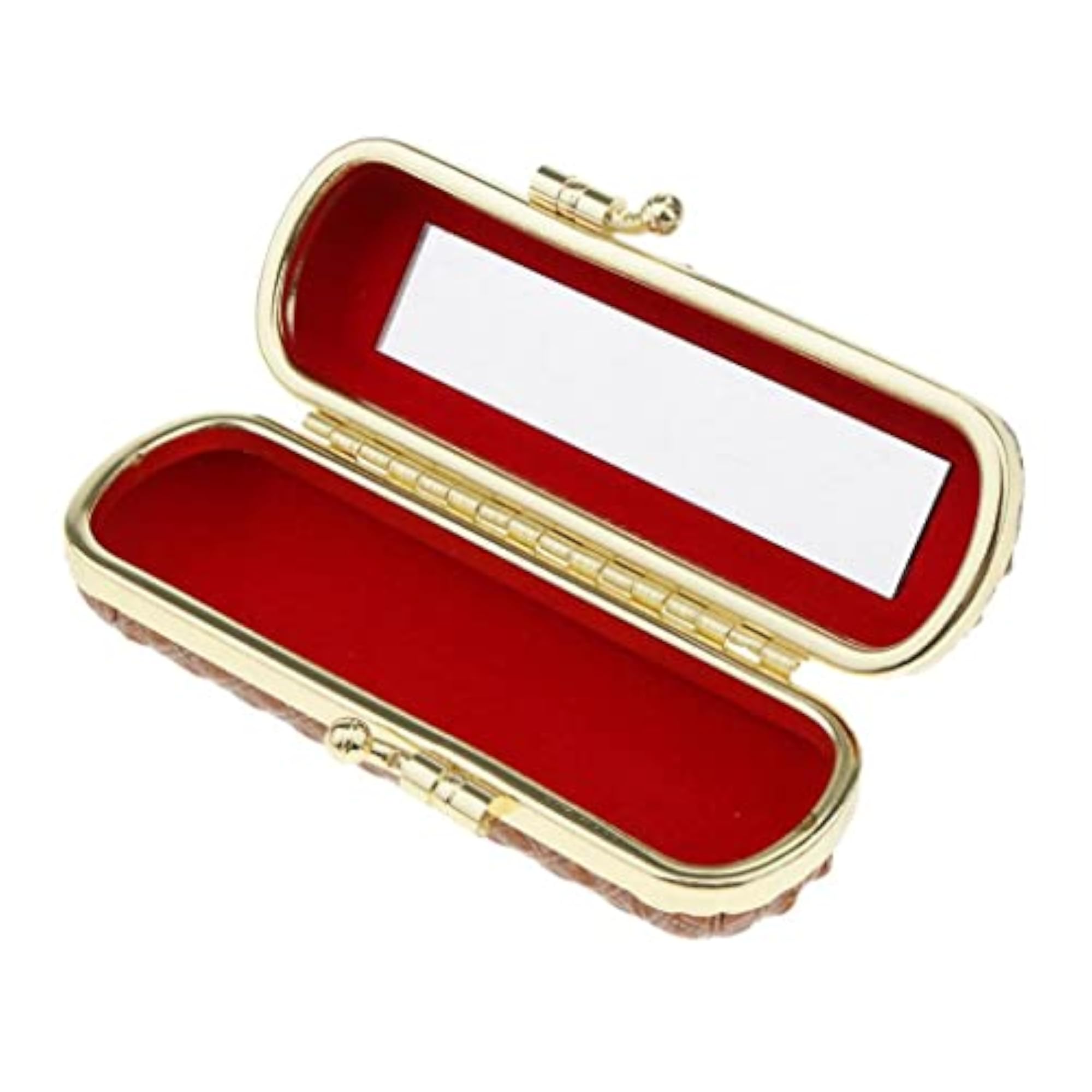 Leather Lipstick Lip Gloss Case with Mirror, Grey