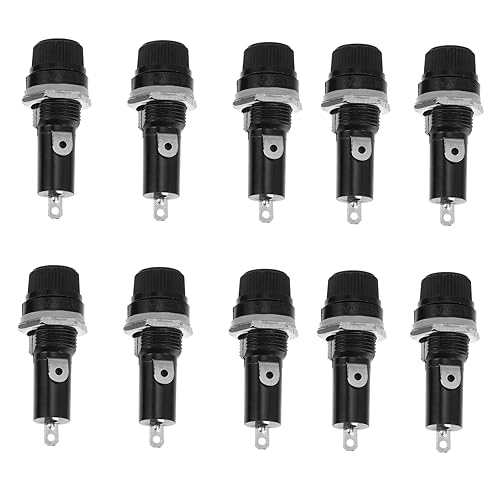 Housoutil 10piezas Caja De Fusibles Portafusibles Profesionales De Montaje Panel Tornillos Duraderos Bloque De Fusibles Protectores De Tubos Portafusibles para Uso Industrial