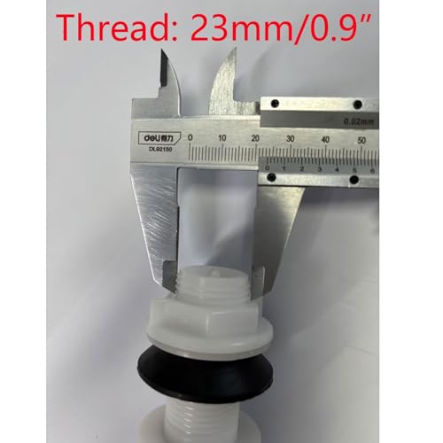 T Tulead Toilet Repair Kit Flush Valve Replacement Parts Flush Valve 8.27" Height(Including Washer), Fill Valve Thread 23mm/0.9", Drain Outlet Dia: 64mm/2.52"
