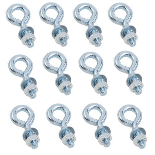 Image of Yukata 1 /4 inchx 3 /4 inch Male Thread Machinery With Nut Shoulder Lifting Ring Eye Bolt Hook - Marine Expansion Grade 12 Set