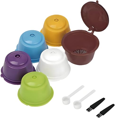 6 Pièces Filtres à Café Non Jetables, Dosettes De Café Réutilisables, Réutilisables Capsules Rechargeables à Cafe, Capsules Rechargeables à Cafe, pour...