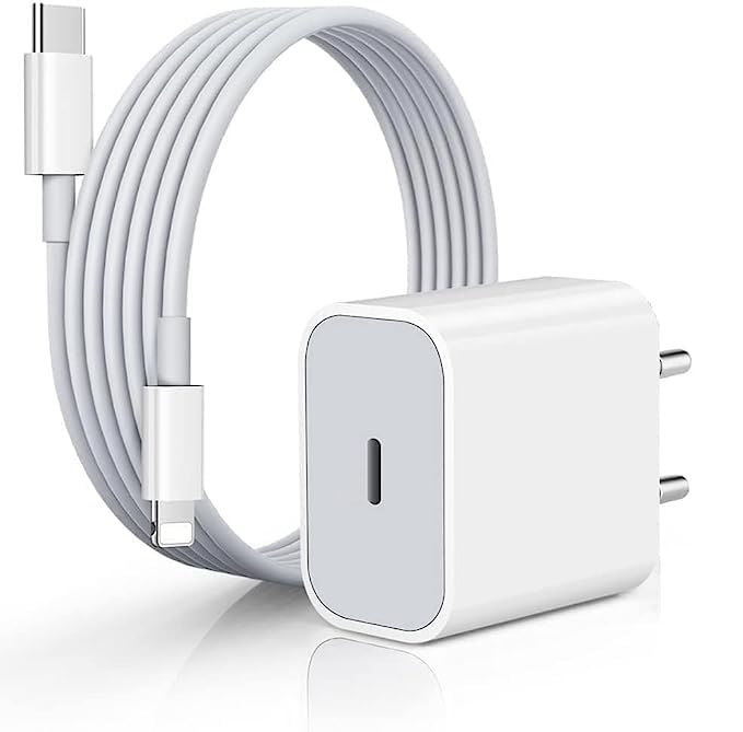 Image of 20W Charger Adapter Compatible with i-Phone 14 /13 /12 /11 /X All Models | with Type-C to Lighting Original Cable (PD Cable + PD Adopter)