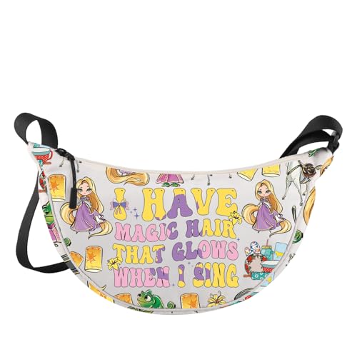 WZMPA Princess Hair & Sun Crossbody Bag Fairy Tales Fans Gift I Have Magic Hair That Glows When I Sing Princ Shoulder Bag