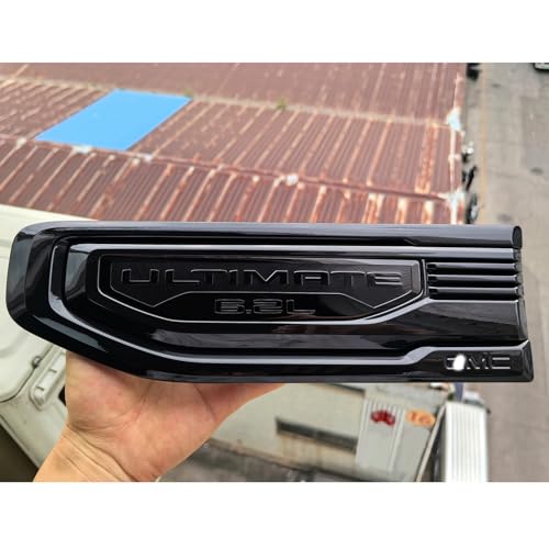 Image of 2pack OEM 2019-2026 Ultimate 6.2L V8 Vent Emblem Right Left 3D Nameplate Badge Replacement for Sierra 1500 85158225 85158226 (Gloss Black)