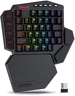 Redragon K585 DITI Wireless One-Handed Mechanical Keyboard, 42 Keys 2.4Ghz RGB 40% Gaming Keypad with 7 Onboard Macro Keys, Detachable Wrist Support, 3000 mAh Battery (Brown Switch)