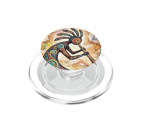 PopSockets Kokopelli MagSafe support de téléphone au design art rupestre vieilli élégant