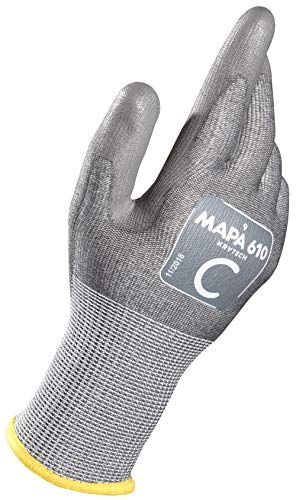 MAPA Professional KRYTECH 610 – Cut Proof Gloves with Mechanical Protection used in Multiple Industries, Grey, Size 9 (1 Pair) Protective Gloves