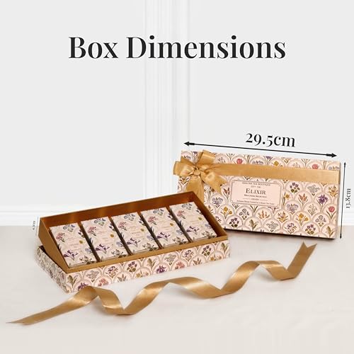 Image of SAN-CHA Tea Boutique, Elixir Selection, Tea Gift Box, 5 Immunity Boosting Teas- Lavender, Rose, Turmeric, Tulsi & Moroccan Mint, Tea Gifting, Tea Gift Hamper, 125 Gram
