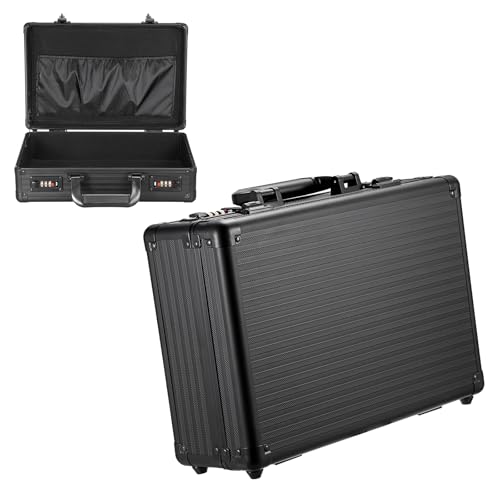Hoowen File Organizer Storage Box with Combination Lock and Handle 14.2x9.4x4.5 Inch Portable Locking Hard Briefcase for Paperwork Documents & Valuables Security Box for Office Business Trip