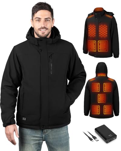 Heated Electric Jacket for Men with Hood