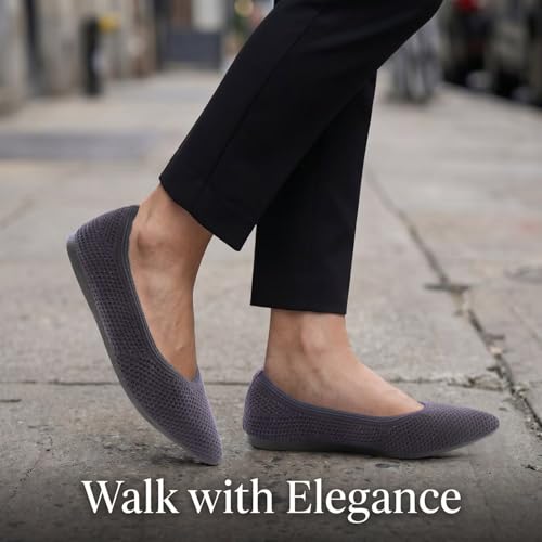Image of Frank Mully Womens Pointed Toe Flats Knit Dress Shoes Comfort Women Shoes Softable
