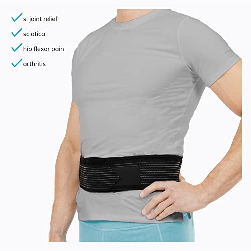 Image of BraceAbility Sacroiliac Joint Belt - SI Lower Back Relief Brace for Sciatica, Pinched Sciatic Nerve, Herniated Disc Treatment, Pregnancy Postpartum Hip Flexor, Bursitis and Arthritis Pain (One Size)