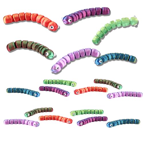 Fiwochic 12 Pcs 3D Printed Insect 3D Printed Mini Animal Figurines Articulated Flexible Stress Relief Fidget Cute Animal Figurines Desk Decor Party Favors Carnival Prizes Rewards