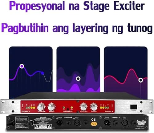 Professional Audio Processor, Sound Exciter Maximizer, Digital Reverberation Multi Effect Processor with Treble/Bass Frequency Adjustment, for House Karaoke, Stage, Performance.