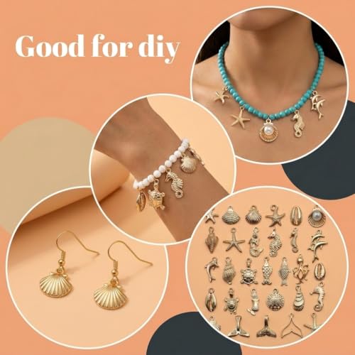 Image of PATPAT 32Pcs Mixed Beach Pendants Charms for Jewelry Making