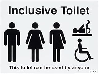 Caledonia Signs 17096E Sign, Inclusive, This Toilet Can Be Used By Anyone