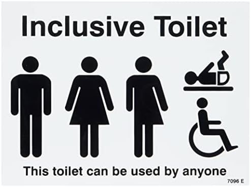 Caledonia Signs 17096E Sign, Inclusive, This Toilet Can Be Used By Anyone