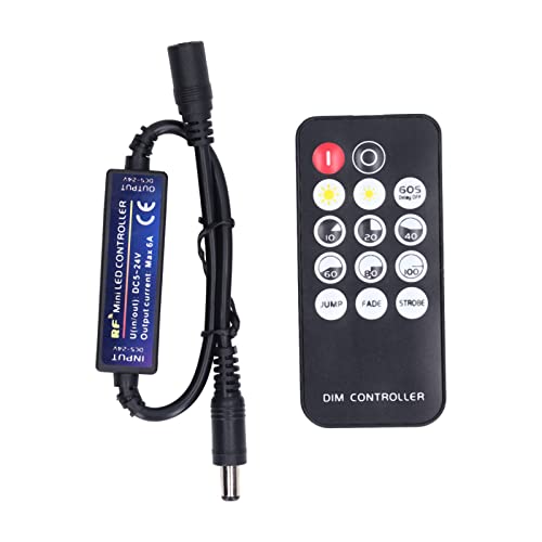 FTVOGUE LED Dimmer Controller, LED Controller 5V - 24VDC, Dimmer Controller, Mini RF Dimmer Controller for TV Table, Counter, Night Table, Plug In Switches, Controller -  FTVOGUE0ernmqc5gs6523